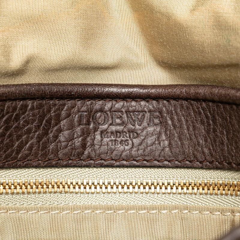 ロエベ ヘリテージ 斜め掛け ショルダーバッグ ブラウン レザー レディース LOEWE 【中古】