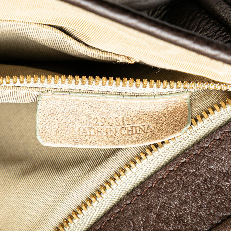 ロエベ ヘリテージ 斜め掛け ショルダーバッグ ブラウン レザー レディース LOEWE 【中古】