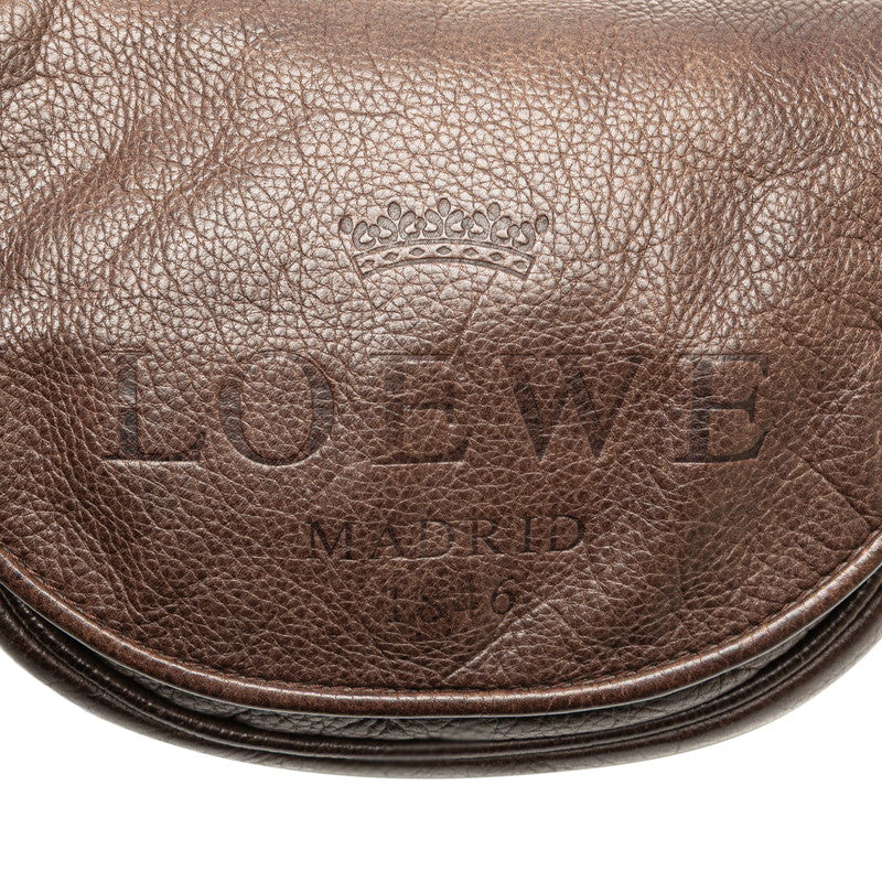 ロエベ ヘリテージ 斜め掛け ショルダーバッグ ブラウン レザー レディース LOEWE 【中古】