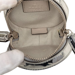 グッチ GG柄 メタリック ポーチ バッグチャーム 812339 シルバー パテントレザー レディース GUCCI 中古