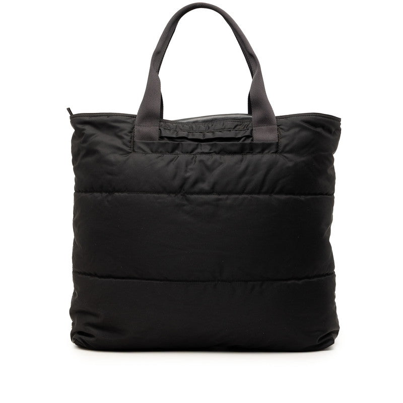 プラダ 三角ロゴプレート トラベルバッグ ボストンバッグ ブラック ナイロン レザー レディース PRADA 【中古】