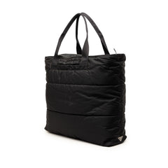 プラダ 三角ロゴプレート トラベルバッグ ボストンバッグ ブラック ナイロン レザー レディース PRADA 【中古】