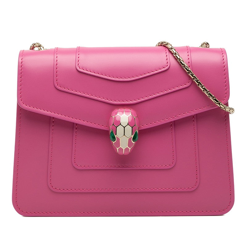 ブルガリ セルペンティ フォーエバー チェーンショルダーバッグ ピンク レザー レディース BVLGARI 【中古】