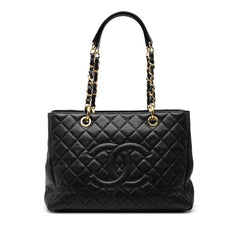 シャネル マトラッセ ココマーク チェーン トートバッグ ショルダーバッグ ブラック ゴールド キャビアスキン レディース CHANEL 【中古】