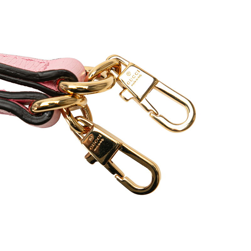 グッチ × ばなにゃ ミニハンドバッグ ショルダーバッグ 2WAY 671623 ピンク レザー レディース GUCCI 【中古】
