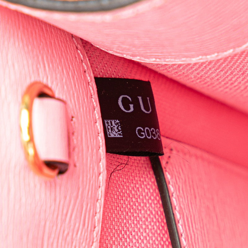 グッチ × ばなにゃ ミニハンドバッグ ショルダーバッグ 2WAY 671623 ピンク レザー レディース GUCCI 【中古】