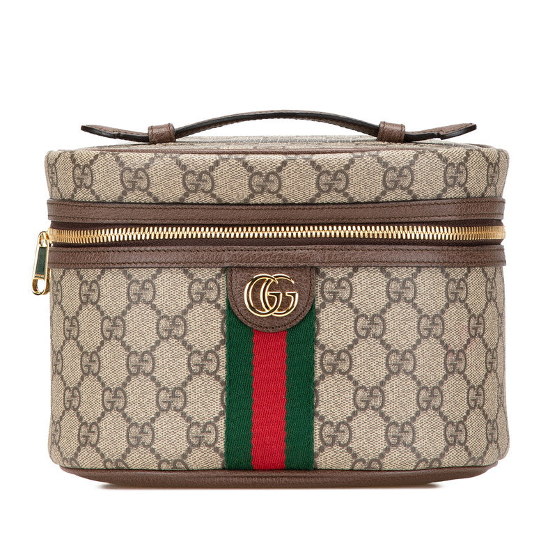 グッチ GGスプリーム オフィディア ミラー付き バニティバッグ ハンドバッグ 611001 ベージュ マルチカラー PVC レザー レディース GUCCI 【中古】