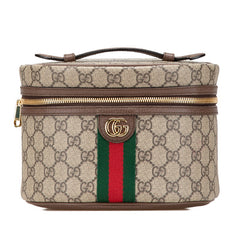 グッチ GGスプリーム オフィディア ミラー付き バニティバッグ ハンドバッグ 611001 ベージュ マルチカラー PVC レザー レディース GUCCI 【中古】