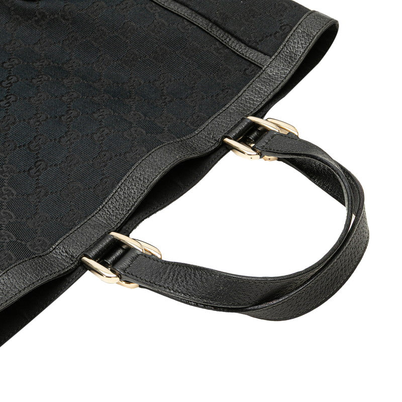グッチ GGキャンバス アビー ハンドバッグ トートバッグ 130739 ブラック キャンバス レザー レディース GUCCI 【中古】