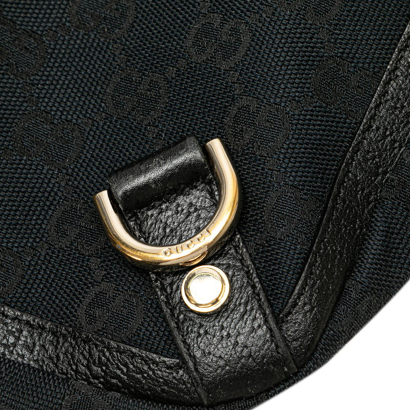 グッチ GGキャンバス アビー ハンドバッグ トートバッグ 130739 ブラック キャンバス レザー レディース GUCCI 【中古】