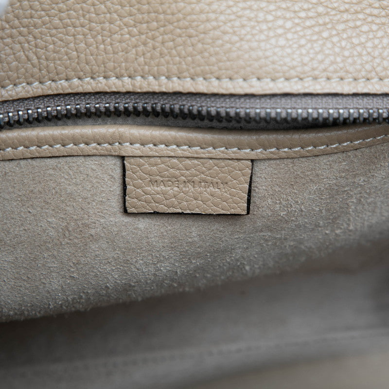 セリーヌ ラゲージ ナノショッパー ハンドバッグ ショルダーバッグ 2WAY ベージュ レザー レディース CELINE 【中古】