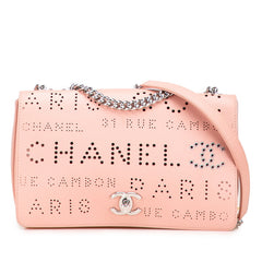 シャネル パンチング ココマーク チェーン ショルダーバッグ ピンク レザー レディース CHANEL 【中古】