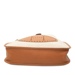 エルメス エヴリンGM ショルダーバッグ □K刻印 2007年 ブラウン ベージュ シルバー金具 トワルアッシュ レディース HERMES 中古