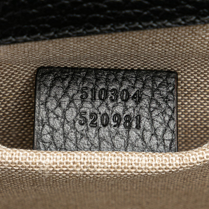グッチ インターロッキングG ショルダーバッグ 510304 ブラック レザー レディース GUCCI 【中古】