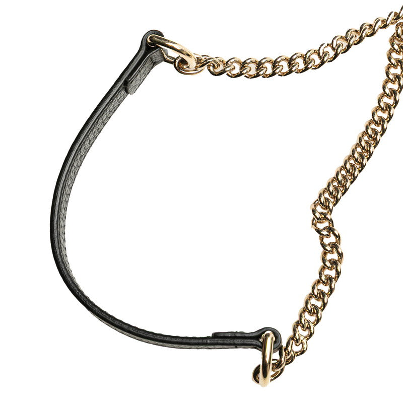 グッチ インターロッキングG ショルダーバッグ 510304 ブラック レザー レディース GUCCI 【中古】