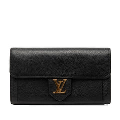 ルイ ヴィトン ポルトフォイユ ロックミー LVロゴ 長財布 M60861 ブラック レザー レディース LOUIS VUITTON 【中古】