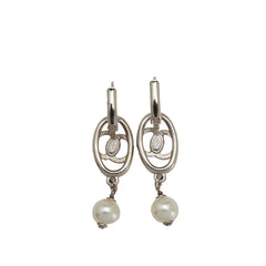 シャネル ココマーク イヤリング シルバー メタル ラインストーン フェイクパール レディース CHANEL 【中古】