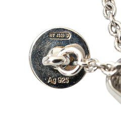 グッチ ハート スタッズ ラインストーン ネックレス シルバー メタル レディース GUCCI 【中古】