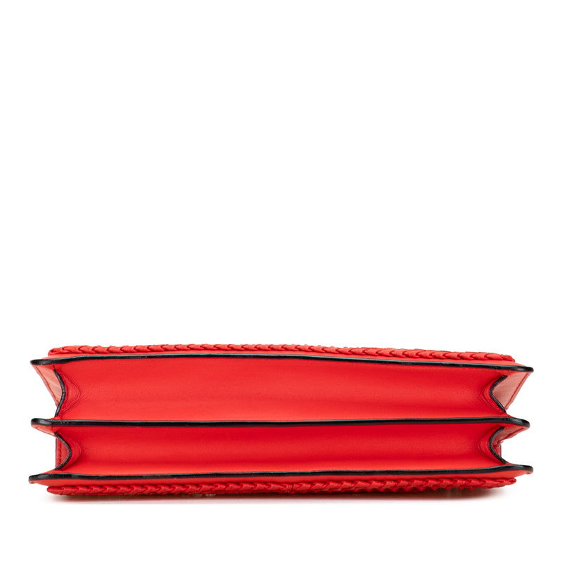 ブルガリ セルペンティ フォーエバー チェーン ショルダーバッグ レッド レザー レディース BVLGARI 【中古】