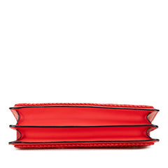 ブルガリ セルペンティ フォーエバー チェーン ショルダーバッグ レッド レザー レディース BVLGARI 【中古】