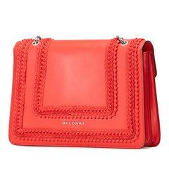 ブルガリ セルペンティ フォーエバー チェーン ショルダーバッグ レッド レザー レディース BVLGARI 【中古】