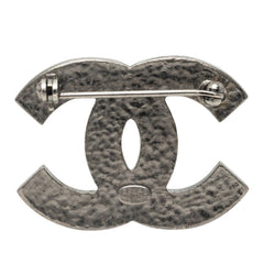 シャネル ココマーク ブローチ シルバー ブラック メタル レディース CHANEL 中古