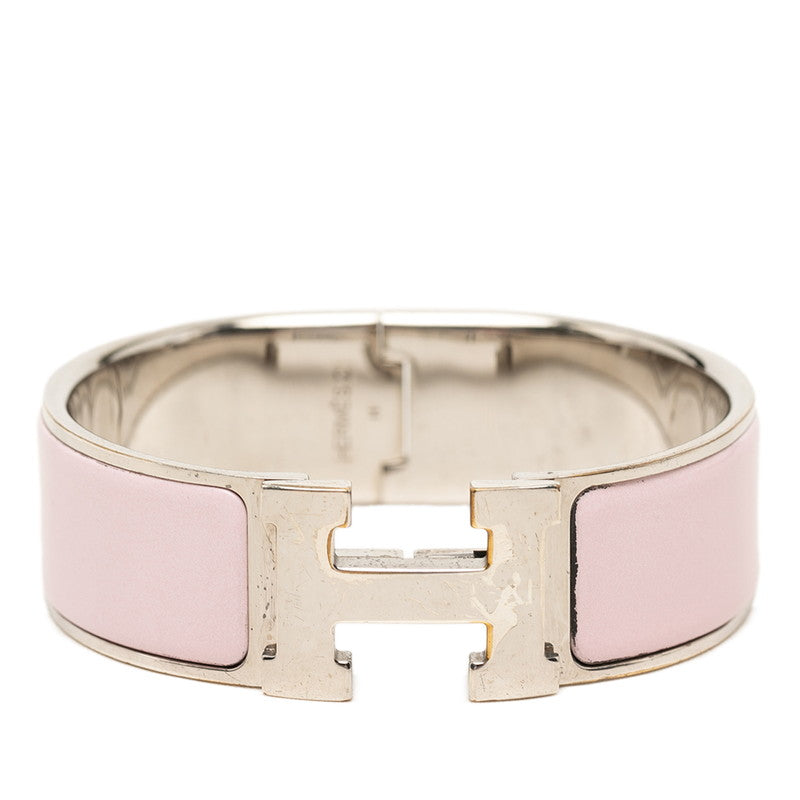エルメス クリッククラックH PM バングル シルバー ピンク メタル レディース HERMES 【中古】