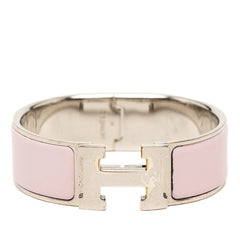 エルメス クリッククラックH PM バングル シルバー ピンク メタル レディース HERMES 【中古】