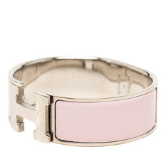 エルメス クリッククラックH PM バングル シルバー ピンク メタル レディース HERMES 【中古】