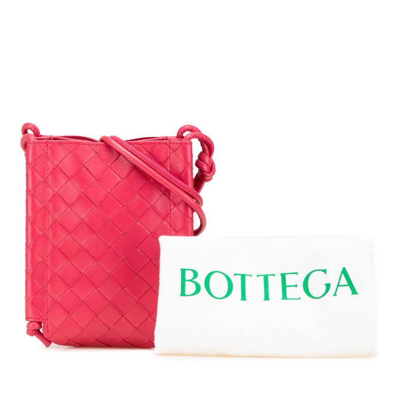 ボッテガヴェネタ イントレチャート ショルダーバッグ ピンク レザー レディース BOTTEGAVENETA 【中古】
