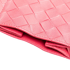 ボッテガヴェネタ イントレチャート ショルダーバッグ ピンク レザー レディース BOTTEGAVENETA 【中古】