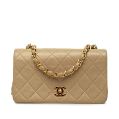 シャネル ココマーク マトラッセ チェーン ショルダーバッグ ベージュ ラムスキン レディース CHANEL 中古