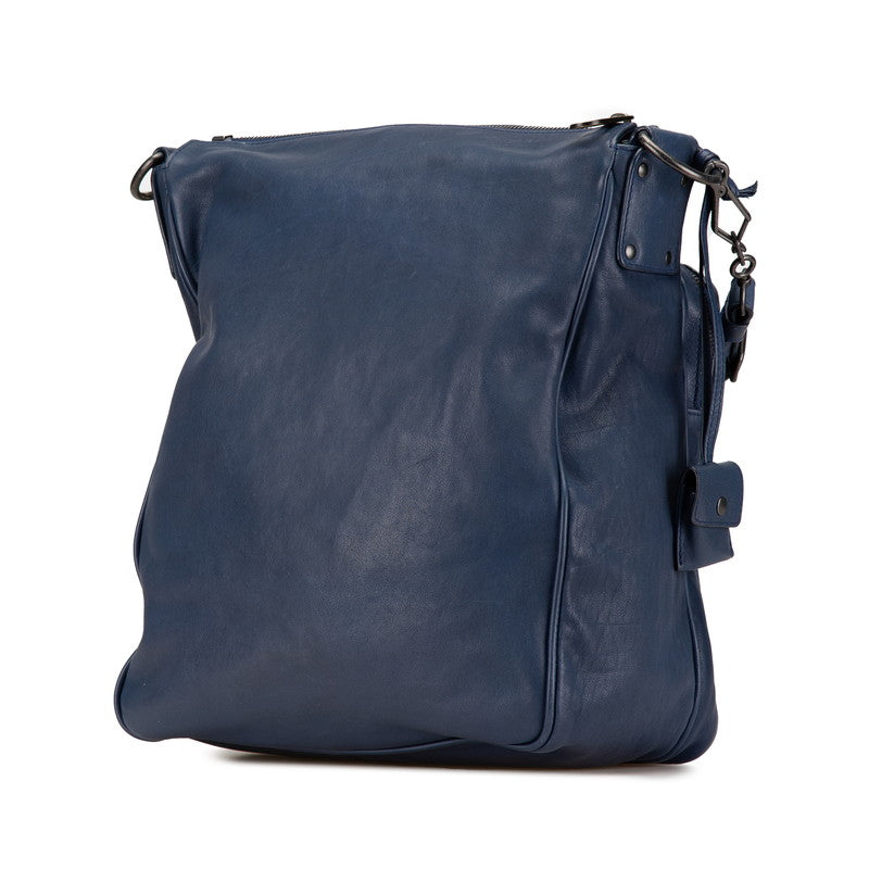 ボッテガヴェネタ イントレチャート 斜め掛け ショルダーバッグ ブルー レザー レディース BOTTEGAVENETA 【中古】