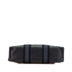 エルメス フールトゥPM ハーフレザー トートバッグ ハンドバッグ ブラック ネイビー キャンバス レザー レディース HERMES 【中古】