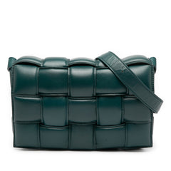 ボッテガヴェネタ イントレチャート パデット カセット ショルダーバッグ グリーン レザー レディース BOTTEGAVENETA 【中古】