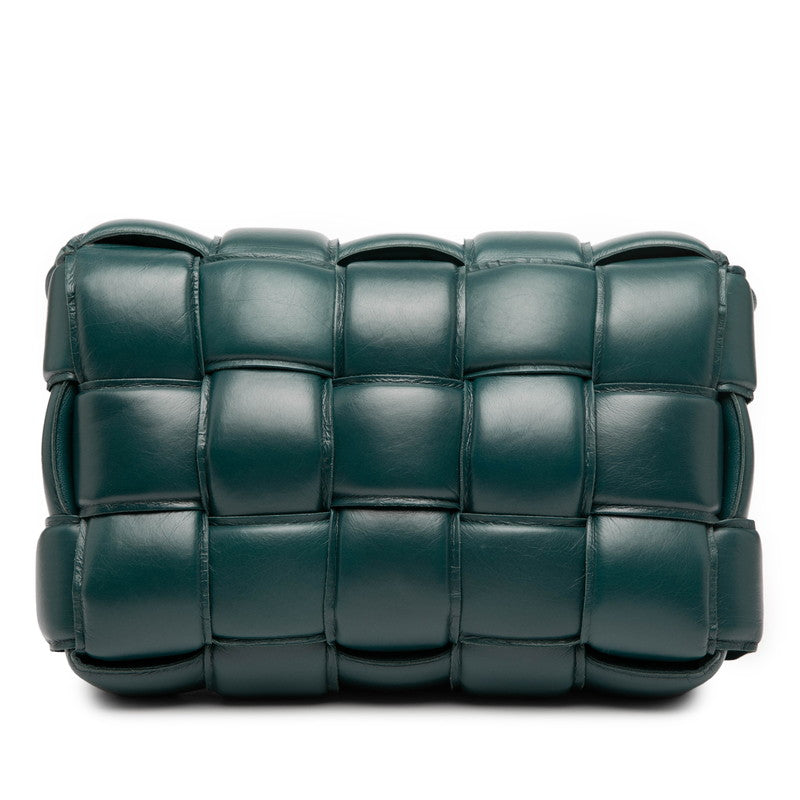 ボッテガヴェネタ イントレチャート パデット カセット ショルダーバッグ グリーン レザー レディース BOTTEGAVENETA 【中古】