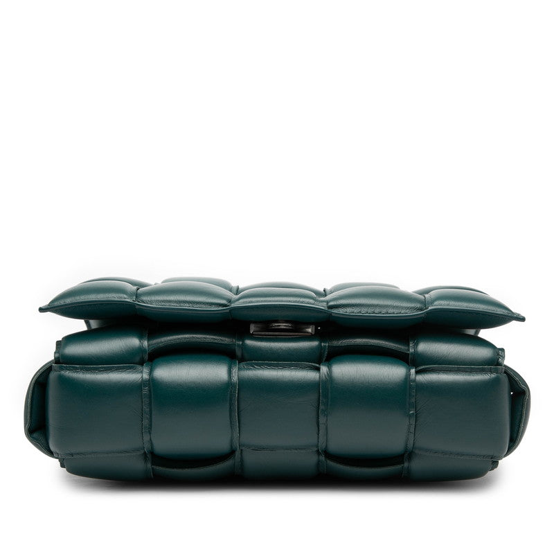 ボッテガヴェネタ イントレチャート パデット カセット ショルダーバッグ グリーン レザー レディース BOTTEGAVENETA 【中古】