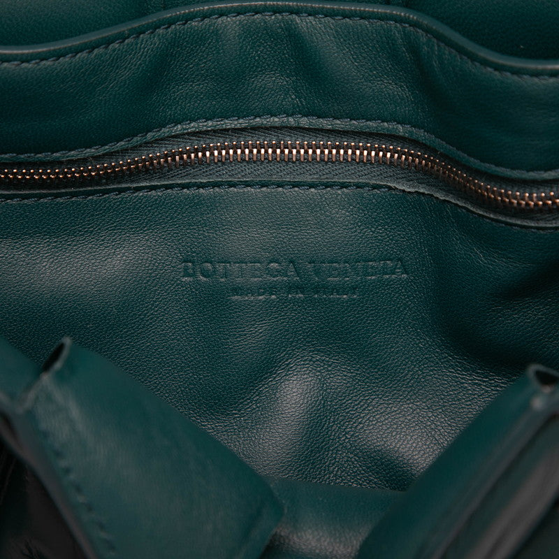 ボッテガヴェネタ イントレチャート パデット カセット ショルダーバッグ グリーン レザー レディース BOTTEGAVENETA 【中古】