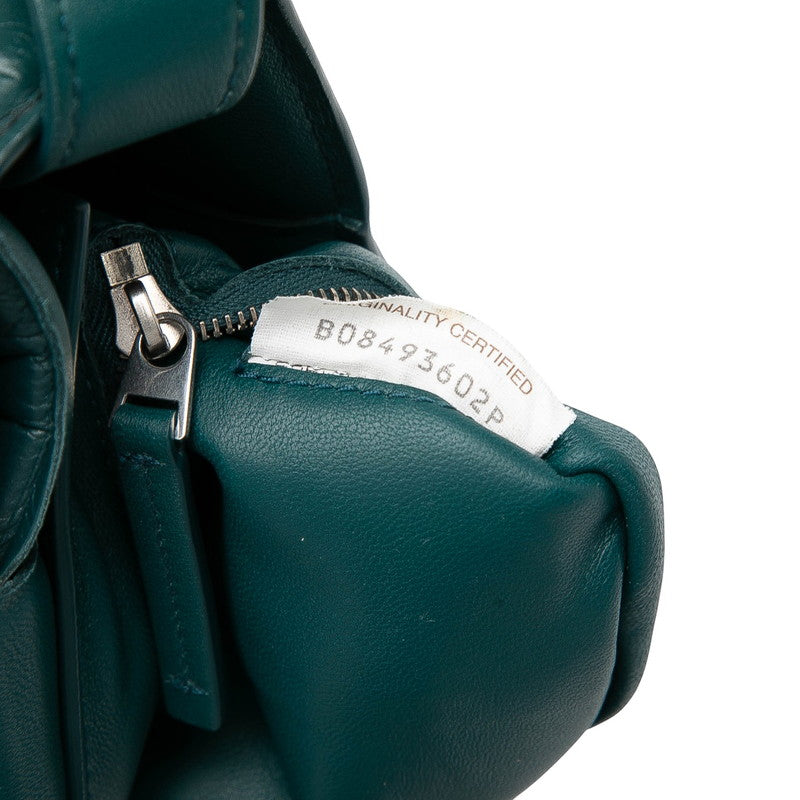 ボッテガヴェネタ イントレチャート パデット カセット ショルダーバッグ グリーン レザー レディース BOTTEGAVENETA 【中古】