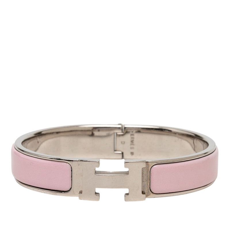エルメス クリックH PM エナメルブレスレット シルバー ピンク メタル レディース HERMES 【中古】