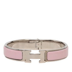 エルメス クリックH PM エナメルブレスレット シルバー ピンク メタル レディース HERMES 【中古】