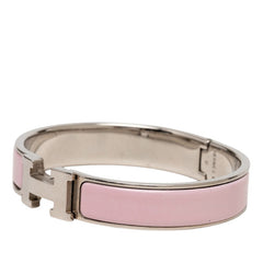 エルメス クリックH PM エナメルブレスレット シルバー ピンク メタル レディース HERMES 【中古】
