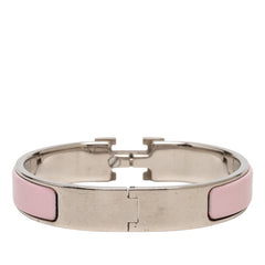 エルメス クリックH PM エナメルブレスレット シルバー ピンク メタル レディース HERMES 【中古】