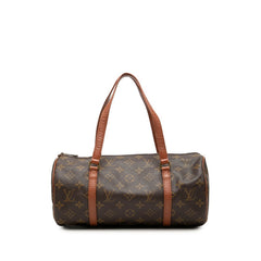 ルイ ヴィトン モノグラム パピヨン30 ハンドバッグ M51365 ブラウン PVC レザー レディース LOUIS VUITTON 中古