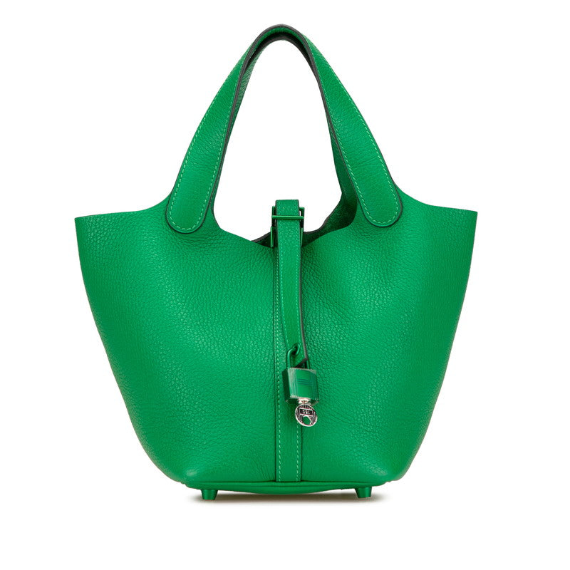 エルメス ピコタンロックPM ハンドバッグ グリーン トリヨンクレマンス レディース HERMES 【中古】