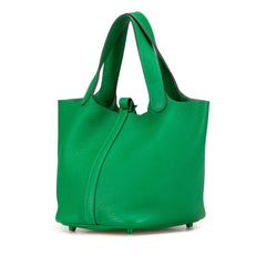 エルメス ピコタンロックPM ハンドバッグ グリーン トリヨンクレマンス レディース HERMES 【中古】