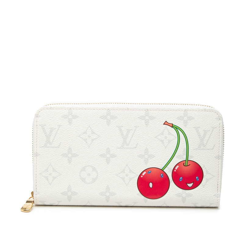 ルイ ヴィトン × TM 村上隆 モノグラム チェリー ジッピー ウォレット ラウンドファスナー 長財布 M14240 ホワイト PVC レディース LOUIS VUITTON 【中古】