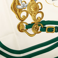エルメス カレ90 BRIDES de GALA 式典用の馬勒 スカーフ 大判 グリーン系 マルチカラー シルク レディース HERMES 【中古】