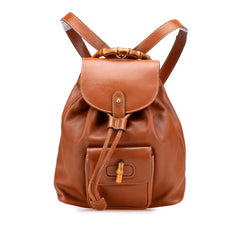 グッチ バンブー リュック バックパック 003 2058 0030 ブラウン レザー レディース GUCCI 【中古】