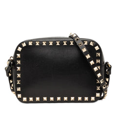 ヴァレンティノ ロックスタッズ ショルダーバッグ クロスボディ ブラック レザー レディース VALENTINO 【中古】